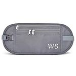 WILLWELL SPORT Money Belt Passport Holder RFID Blocking Waterproof Fabric Grey