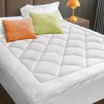 Bamboo Mattress Topper Queen Size, Cooling Mattress Pad Quilted with 900GSM Down Alternative Fill and Featuring Up to 20" Deep Pocket, Luxurious Bed Topper for Optimal Comfort (Queen, 60" x 80")