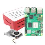 iRasptek basic kit for Raspberry Pi 5 8GB RAM with Red&White Case and Active Cooler