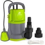FLUENTPOWER 3/4HP Utility Water Pump 3500GPH Submersible Sump Pump, Auto/Manual Control with 26Ft Cord for Pool Tub Garden Pond Basement Flood Cellar Draining