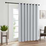 RYB HOME White Curtains Backdrop - Thermal Insulated Room Darkening Bedroom Curtains Vertical Blinds for Patio Sliding Glass Door Living Room Doorway, 100 inch Wide x 84 inch Long, Grayish White