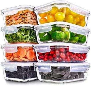 Scatola per alimenti in vetro [8 pezzi 1000 ml] Scatola di conservazione alimentare in vetro, scatola di vetro, scatola di conservazione alimentare in vetro, scatola di vetro con coperchio