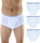 Wearever Incontinence Underwear for Men - Reusable & Washable Men's Bladder Control Briefs with Regular Absorbency - Leak Proof Underwear (Pack of 3) (White) (2XL)