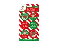 Christmas Novelty Collection Button Elf Badges Pack of 6