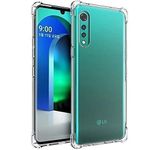 SmartPoint Bumper Transparent (Drop Protection) with Anti Dust Plugs Shockproof Slim Back Cover Case for LG Velvet