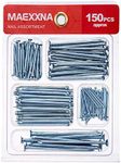 Maexxna Long Nails 2 inch 150pcs Hardware Nails Assortment Kit, Includes Finish, Wire, Common, Brad and Picture Hanging Nail