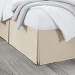 Pleated Bed-Skirt King Size - Cream (Ivory-Vanilla) Luxury Double Brushed 100% Microfiber Dust Ruffle, 14 inch Tailored Drop, Covers Bed Legs and Frame. By Nestl Bedding by Nestl Bedding