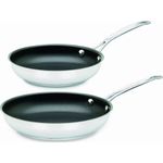 Cuisinart Chef's Classic Stainless Nonstick 2-Piece 9-Inch and 11-Inch Skillet Set - Black and Silver