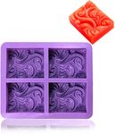 First Try 4 Cavity Silicone Hand Soap Or Cake Mold Cake Stick Mould for Party Holidays Cupcake Baking Clay Candle Mold (Ocean Wave Mold)