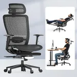 FLEXISPOT Ergonomic Office Chair with Footrest, Mesh High Back Computer Chair, Home Office Desk Chairs, with Adjustable Lumbar Support/4D Headrest/Reliable Base, Breathable Mesh Seat, Black, OC3 AIR-F