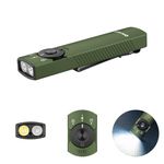 OLIGHT Arkfeld Pro 1300 Lumens EDC Rechargeable Flashlight with Green Beam, UV and White LED Combo, 365nm UV Flat Flashlight for Outdoor Working, Pet Interaction(ODGCW: 5700-6700K)