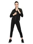 CHKOKKO Women Sports Zipper Running Winter Windcheater Track Suit Set Olive Black 2XL