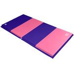 We Sell Mats Gymnastics Tumbling Exercise Folding Martial Arts Mats with Hook and Loop Fasteners on 4 Side Crosslink PE Foam Core, Purple/Pink, 1.5-Inch