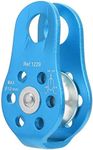 Climbing Pulley, 20KN Aluminum Micro Pulley Fixed Side Pulleys for Aerial Work Outdoor (Blue)