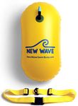 Wave Swim Bubble for Open Water Swimmers and Triathletes - Be Bright, Be Seen & Be Safer Wave While Swimming Outdoors with This Safety Swim Buoy Tow Float (Yellow)