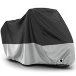 Favoto Motorcycle Cover Waterproof Outdoor All Season Dust Sun Rain Protection Windproof Night Reflective with Lock-Holes Storage Bag Fits up to 104" Motorcycles Vehicle Cover