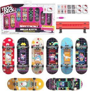 TECH Deck, Girl Skateboards Hello Kitty SK8Shop Collab Pack with Guard Rail, Collectible and Customizable Mini Skateboards, Kids Toys for Ages 6 and up