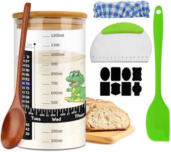 Sourdough Starter Kit with 40oz Large Capacity Sourdough Jars for Fermentation - Ideal for Baking Sourdough Bread - Includes Sourdough Starter Jar, Sourdough Bread Baking Supplies(Green)