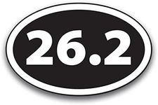 Magnet Me Up: 26.2 Marathon Inverted Black Oval Magnet Decal - 4x6 Inches, Heavy-Duty Automotive Magnet for Car, Truck, SUV & Other Surfaces - Runner's Pride Car Magnet, Marathoner's Auto Accessories