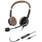 Arama USB Headset with Microphone for PC Laptop, On-Ear Computer Headphones with Noise Cancelling Mic, Wired Headset with in-line Control for Home Office Online Class Skype Zoom