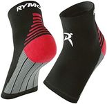 Rymora Ankle Compression Sleeve for Men Women - Foot Sleeve with Arch Support - Plantar Fasciitis Socks for Circulation Foot Pain Socks (Pair, Black, XL)