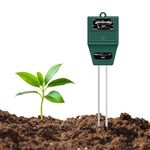 Roots & Leaf Solar pH Meter for Soil Testing - New 3 in 1 Soil Moisture Sensor, Soil pH Meter for Agriculture & Solar Light Meter, Moisture Meter for Plants, Acidity Tester - Pack of 1