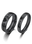 Black Couple Rings Stainless Steel Custom Name Ring Heart Matching Wedding Band Size 6 8 9 Anniversary Jewelry Gifts for Men