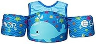 EHIOR Toddler Swim Vest Water Aid Floats with Shoulder Harness Kids Pool Swim Life Jacket for 25-55 lbs Boys and Girls - Cute Whale Baby