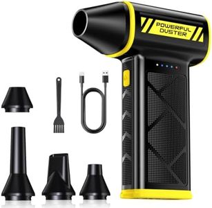 HolyPoint Compressed Air Duster, 110000RPM Ultra-Powerful Electric Air Duster, 3-Speed Cordless Turbo Air Blower, Rechargeable Dust Cleaner for Car Detailing, Keyboard, PC, Home & Outdoor
