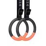 BOOSTEADY Gymnastic Rings with 15 FT Adjustable Straps Non-slip Gymnastics Rings Pull Up Workout Rings for Home Gym Exercise, Training Orange