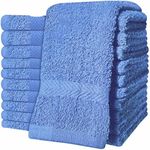 QCS Towels – 12 Pack Washcloths Set 30 x 30 cm, 100% Cotton Super Absorbent & Quick Dry Flannel Face Cloths, Fade Resistant and Soft Feel Fingertip Towels