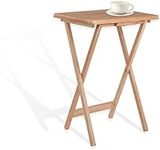 BONAFIDE Wood Folding Snack Table- Sturdy & Stable End Table- Lightweight Portable Coffee Table- Folding Tv Table Ideal For Tea Coffee Snacks Breakfast- Laptop Table