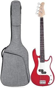 MUZTOP Bass Guitar Bag, Bass Gig Bag 7MM Padding Soft Electric Bass Guitar Case Backpack with Pockets, Grey