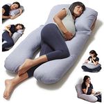 Niimo 4-in-1 Pregnancy Pillow & Nursing Pillow - 100% Cotton Pregnancy Pillow Cover, Washable Maternity Pillow & Feeding Pillow, Full Body Pillow, U Shaped Pillow & J Pillow, Maternity & Body Pillows