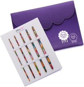 KnitPro Symfonie Double Pointed Interchangeable Circular Knitting Needle Set (4.00-8.00mm) Starter - Essential with Accessories