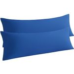 NTBAY Body Pillow Cases Set of 2, 2 Pack Brushed Microfiber 20x54 Pillow Cases, Soft, Wrinkle, Fade, Stain Resistant Royal Blue Pillow Cases with Envelope Closure, 20x54 Inches, Royal Blue