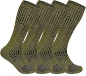 AUSH Men's Long Military Army Socks, Thermal Hiking Boots Walking Patrol Combat, Warm Cotton Rich, Size 6-11 UK (UK, Alpha, One Size, Regular, Tall, 1, 4 Pairs Extra-long Military Boots Socks)