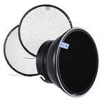 Andoer 7 Inch Standard Reflector Diffuser 180 mm Elinchrom Mount with 10° 30° 50° Honeycomb Grid for Elinchrom Mount Studio Strobe Flash Light Monolight