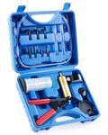 Orion Motor Tech Brake Bleeding Kit with Hand Vacuum Pump and Vacuum Gauge, Motorcycle Brake Bleeder Kit for Brake Fluid and Clutch Bleeding, Fluid Extractor with Adapters
