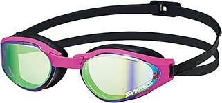 Swans SR-81MPAF Swimming Goggles, Ascender, Mirror Lens, Lavender x Flash Yellow, ASENDER Racing, Cushion Included, Fina Certified