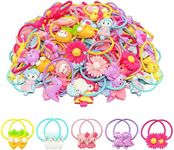 AMMY Colorful Hair Ties for Fine Hair, Small Soft Hair Bands Cute Hair Accessories with Fun Characters For Toddlers Little Girls