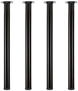 QLLY Adjustable Tall Metal Desk Legs, Office Table Furniture Leg Set, Set of 4, 28 Inches Black