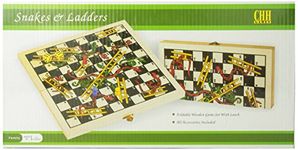 Recreational Wooden Snakes & Ladders Folding Game with Pair of Dice