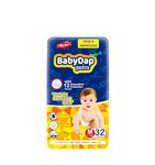 BabyDap Pants Made for Sensitive Skin | Soft Non Woven Baby Diaper with Leakage Guard & Upto 12 Hours Absorption Protection | 7-12 Kg | Medium 32 Count - Pack of 4, White Printed