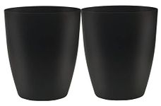 Besli Small Trash Can 7.6 Liter/2 Gallon Garbage Can Wastebasket for Bathroom Bedroom Kitchen Office,Pack of 2 (Black)