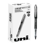 Uni-Ball Vision Elite Rollerball Pens, Black Pens Pack of 12 - Micro Japanese Pens with 0.5mm Ink, Teacher Pen, Smooth Writing School Pens, Journaling Pens, School & Office Supplies