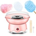 Cotton Candy Machine for Kids,Candy Floss Machine, Portable Mini Electric Cotton Candy Maker Hard Candy Maker Includes 20 Bamboo Sticks & Sugar Scoop (Pink)