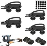 4 PCS Roof Box Mounting Fitting Kit, Universal U Clips Rooftop Cargo Carrier Rack Bolts, 85mm Internal Width Car Roof Rack Bracket Kit with 2 Strap for Cars, Cargo Carrier