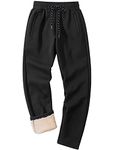 MAGCOMSEN Mens Workout Pants Track Pants Black Sweatpants Fleece Pajamas Men Jogger Pants Winter Pants Warm Pants Mens Pajama Pants