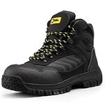 Black Hammer Mens Safety Boots Steel Toe Cap with Midsole Protection Wide Fit Ideal Work Boots for Men Beast (10 UK)